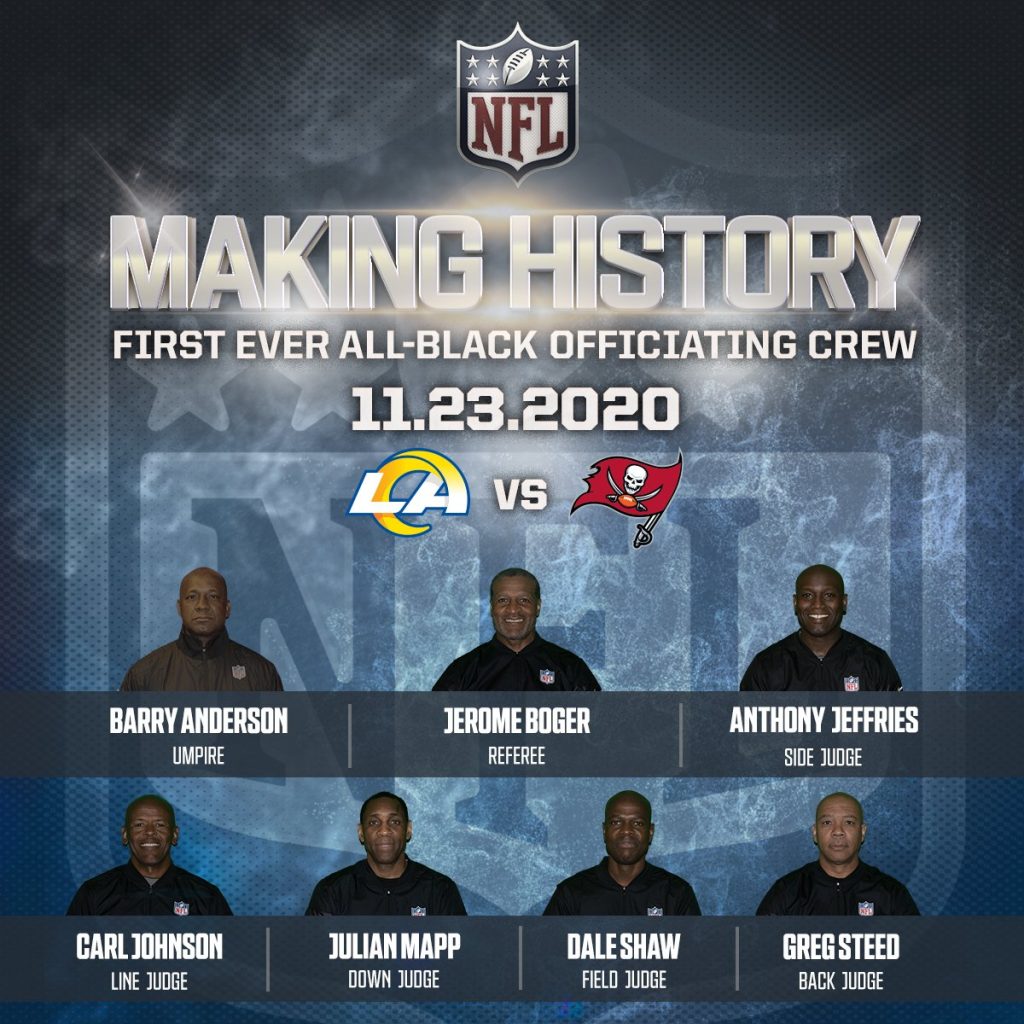 About Damn Time: NFL Makes History With All-Black Referee Crew During ...