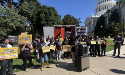 Richard Johnson, of Formerly Incarcerated Giving Back, spoke at a rally at the state Capitol about his experience in solitary confinement and his support for the Mandela Act. Photo by Jonathan ‘Fitness’ Jones.