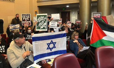 The conflict between Israel and Hamas has given rise to tension in the City of Oakland not only with OUSD teachers but in an emotion-filled City Council meeting (above) on Nov. 27 when Oakland leadership approved a cease-fire resolution. Magaly Muñoz file photo.