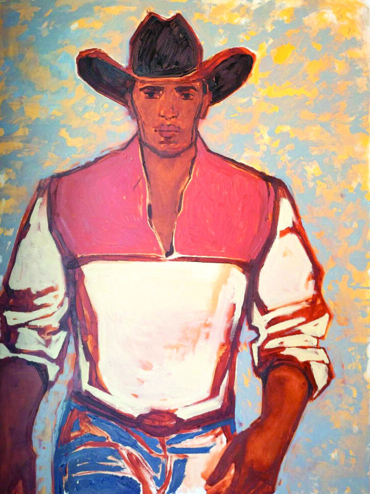 After a Day’s Work, The Black American Cowboy, 2022 | Oil On Canvas | 60 X 48. By Charisa Dene Jacobs