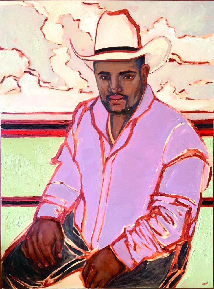 William (Humpty) Whayne Jr. (2022) Tie-Down Calf Roper from Oklahoma | Oil on Canvas. By Charisa Dene Jacobs