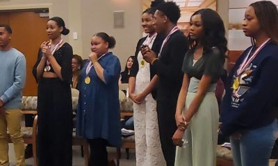 Students Rayland Albert, Neveah Pittman, Jasmine Bell, Taylor Hill, Messiah Birks, Elaina Thomas, and Camren Lipson were all recognized for their academic achievements and talent. Photo By Carla Thomas.