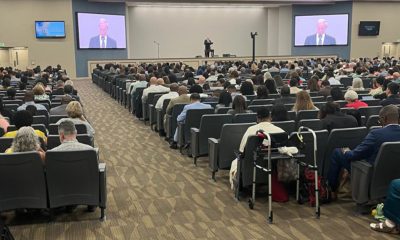 More than 1,300 delegates from several Bay Area cities enjoy the keynote address, “Why We Don’t Fear Bad News.” Courtesy photo.