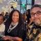 At the San Francisco Black Wall Street Foundation's Black Print gala at the SF Conservatory, Susan Brown, Willie Brown Foundation, podcaster Kimberly Caldwell, and Majeid Crawford of SF Bloc. Photo by Carla Thomas.