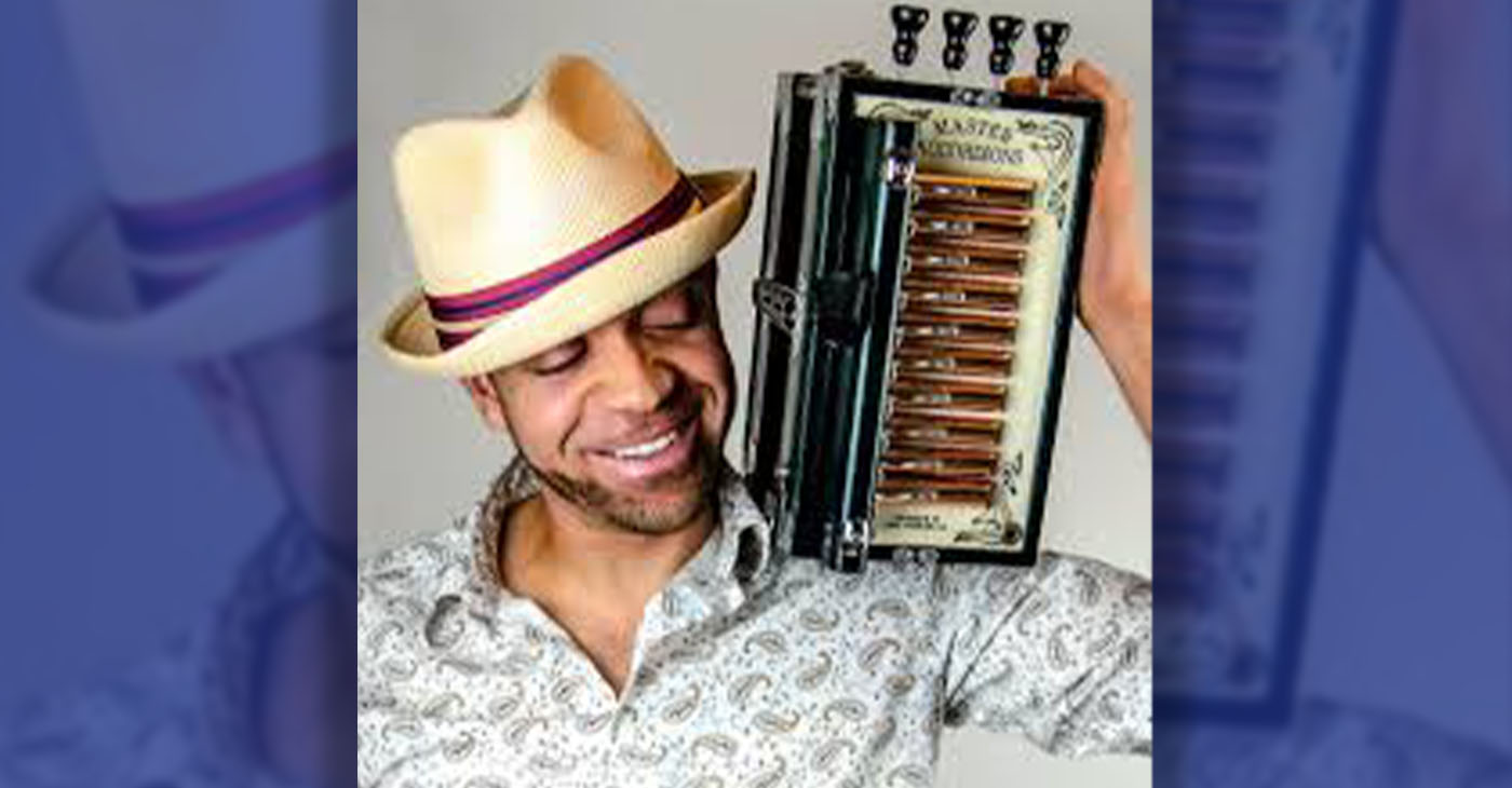 Zydeco accordionist Andre Thierry will be featured at the 9th Annual Black-Eyed Pea Festival on Saturday, Sept. 14, 2024, at Marston Campbell Park at 17th and West streets in West Oakland from 11 a.m.-6 p.m. This is a FREE community event for all ages. Photo courtesy Andre Thierry.