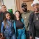 Left to right: Ray Lankford, CEO of Oakland Private Industry Council; Ray Bobbitt, AASEG Founder; Samantha Wise, AASEG board member; Mayor Sheng Thao; Jonathan Jones, chair of AASEG Finance Committee; Richard Johnson, founder of Formerly Incarcerated Giving Back organization; and Oakland City Council President Nikki Bas. Photo by Paul Cobb.