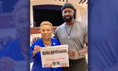 Congresswoman Barbara Lee (CA-12), left, and Jonathan Paul Jones, African American Sport & Entertainment Group (AASEG). Photo by Conway Jones.