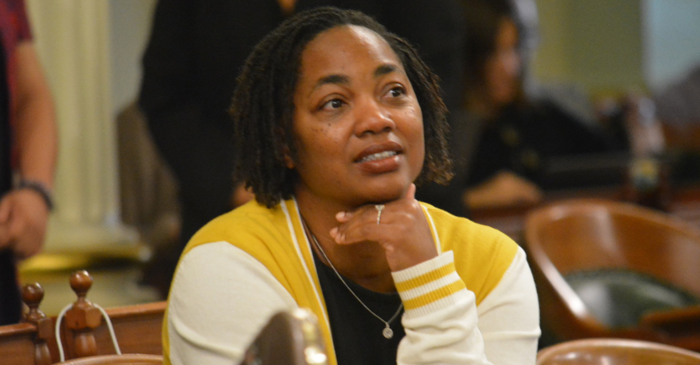 Asm. Akilah Weber (D-La Mesa) presented ACR 222, Historical Black Colleges and University Week (ACR 222), on the floor of the Assembly at the State Capitol on Aug. 13, 2024. CBM photo by Antonio Ray Harvey.