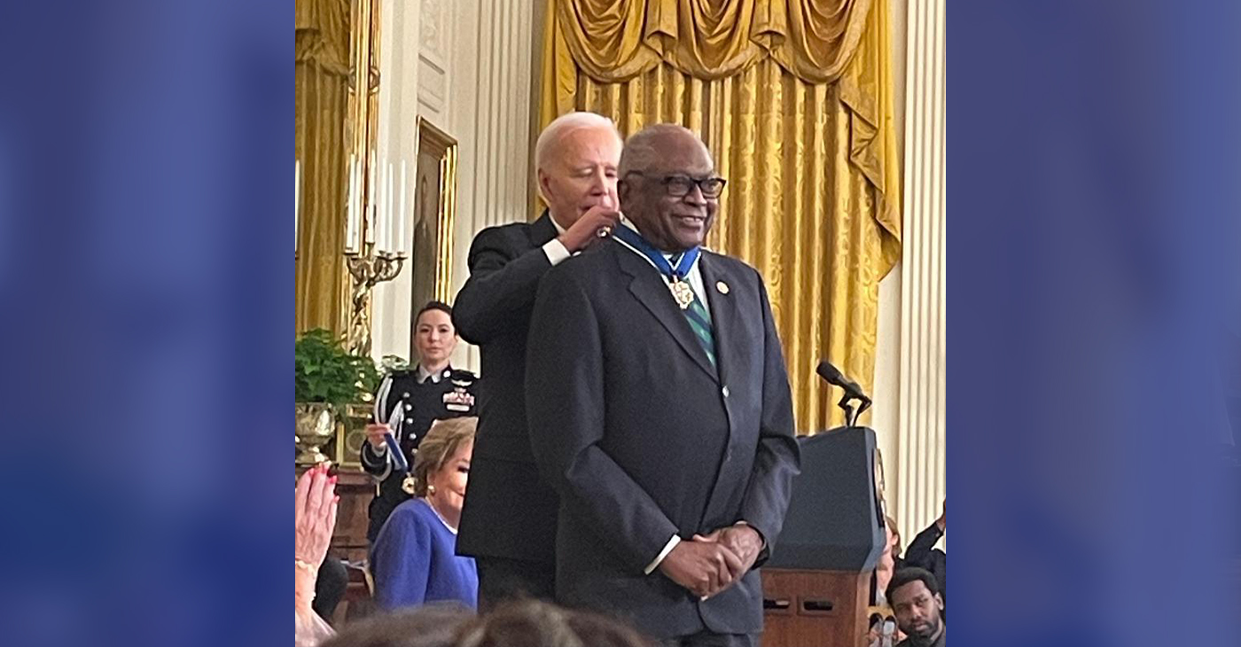 In May, President Joe Biden bestowed the Presidential Medal of Freedom on Congressman James Clyburn. Photo courtesy of Congressman James Clyburn.