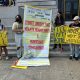 San Francisco homelessness advocates held a rally in front of City Hall to issue a symbolic citation to Mayor London Breed to stop sweeping encampments. Photo by Magaly Muñoz.