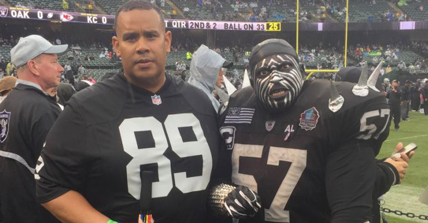 File photo of Ray Bobbitt at a Raiders game at the Oakland Coliseum.