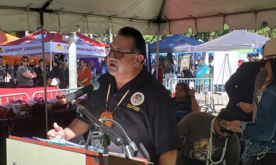 Asm. James C. Ramos (D-San Bernardino), Chair of the California Legislative Native American Caucus, addresses attendees during the event held at the State Capitol. Photo by Antonio Ray Harvey, California Black Media (CBM).