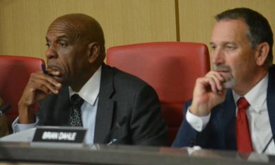 Sen. Steven Bradford (D-Inglewood), chair of the Senate Committee on Fuel Supply and Price Spikes, and vice chair Sen. Brian Dahle (R-Chico) listen to testimony during a hearing held on Oct. 7 at the State Capitol Annex Swing Space. Photo by Antonio Ray Harvey, California Black Media (CBM).