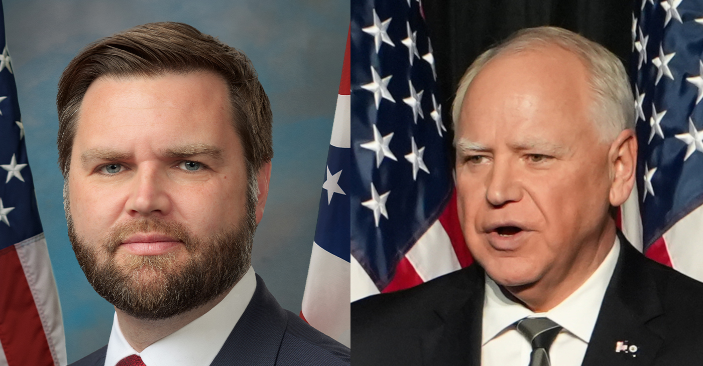 Republican Senator JD Vance of Ohio and Democratic Governor Tim Walz.