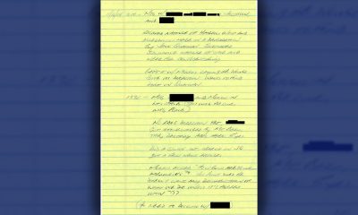 A handwritten note by an employee under a previous administration appears to show plans for a cover-up of jury discrimination in a death penalty case. Courtesy image.