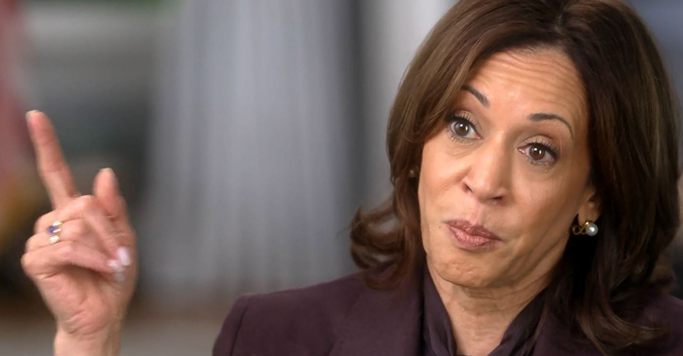 Vice President Kamala Harris on “60 Minutes.” Screenshot