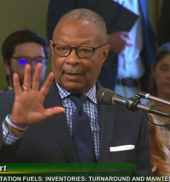 During the Special Session on Oct. 1, Asm. Reggie Jones-Sawyer (D-Los Angeles) tells his collegues that he learned that gas prices in South Los Angeles is much higher in the Colorado after recently visited the state. Screenshot.