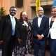 Panelists at the San Francisco Bay NPHC Vote Smart Summit , from left to right : Dr. Joseph Marshall, Owen Knapper Jr., Solano County Supervisor Wanda Williams, Hon. Elihu Harris and Hon. Lynette McElhaney. Soulbeat photo.