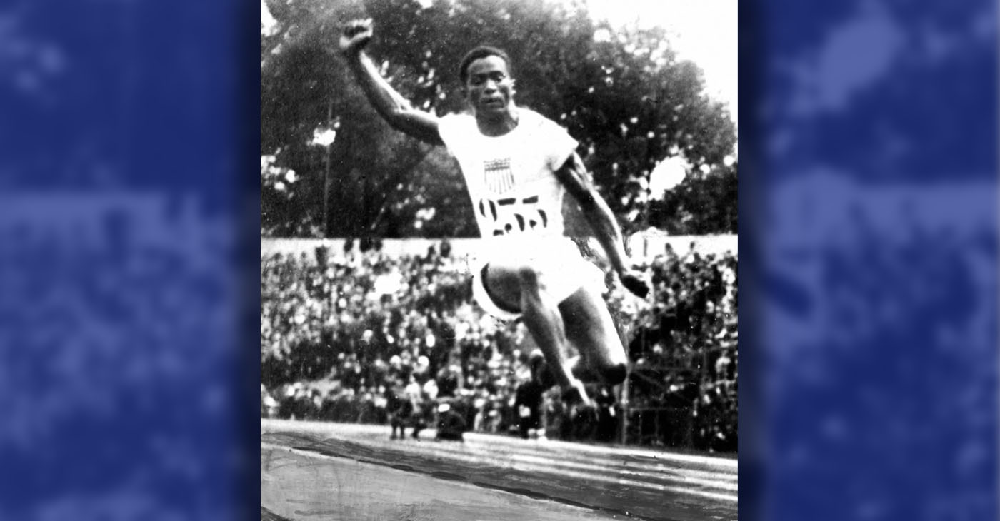 William DeHart Hubbard made history in 1924 when Hubbard made Olympic history by winning the Gold Medal in the long jump. Public Domain.