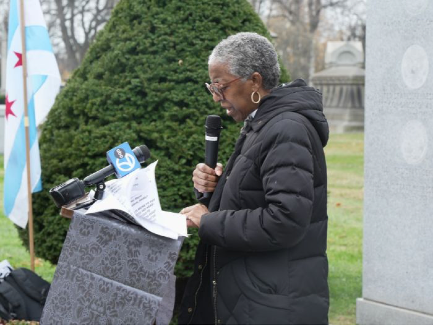 Rev. Dr. Janette Wilson delivers her remarks at the wreath-laying ceremony (Photo Credit: Tacuma R. Roeback).