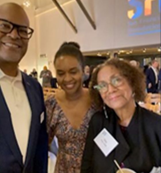 San Francisco Foundation CEO Fred Blackwell, SFF Programs Vice President Raquiba Labrie and Gay Plair Cobb, trustee emerita at the foundation’s 76th anniversary at The Pearl in San Francisco. Photo by Conway Jones.