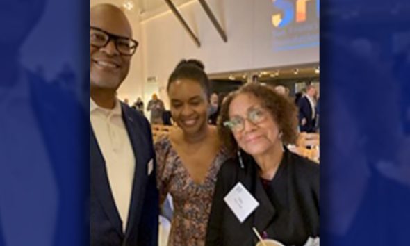 San Francisco Foundation CEO Fred Blackwell, SFF Programs Vice President Raquiba Labrie and Gay Plair Cobb, trustee emerita at the foundation’s 76th anniversary at The Pearl in San Francisco. Photo by Conway Jones.