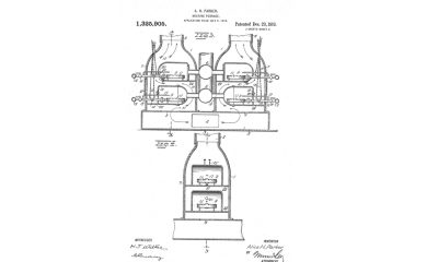 In 1919, Alice Parker patented the design for a gas-powered central heating system, a groundbreaking invention. Image courtesy of U.S. Patent Office.