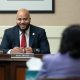 Asm. Isaac Bryan sharing a light moment while Dolores Huerta provides testimony June 11, 2024 (capitol photo)