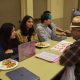 UC Berkeley Law Students help a clinic visitor with legal advice at their Tuesday night services. The Clinic offers a variety of resources, including medical, to those in the community who have little access to these services. Photo by Magaly Muñoz