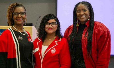 Petrina A. Perteet, Takija Gardner and Oakland City Councilmember Treva Reid at the World AIDS Day event on Dec. 1. Photo by Kevin Hicks.