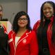 Petrina A. Perteet, Takija Gardner and Oakland City Councilmember Treva Reid at the World AIDS Day event on Dec. 1. Photo by Kevin Hicks.