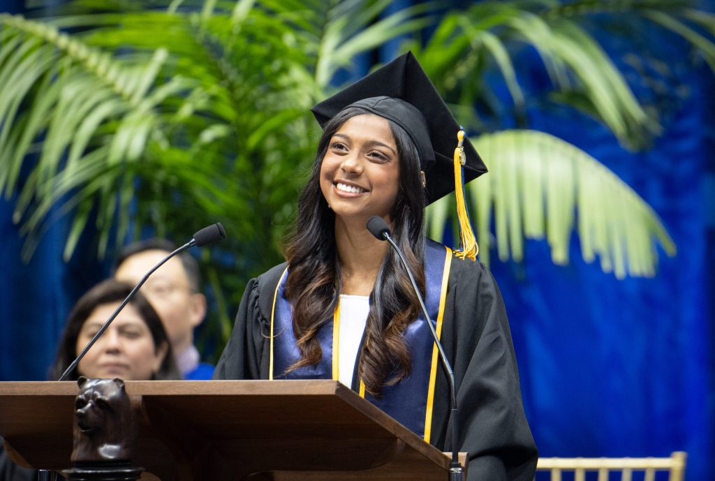 Prisha Bhadra, class of 2024, is the daughter of Indian immigrants who left everything behind for her to have the opportunity for her education. Photo by Keegan Houser/UC Berkeley.