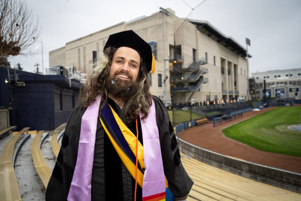 Muki Barkan of Oakland, who received his degree in law, will take up criminal defense. Photo by Keegan Houser/UC Berkeley.