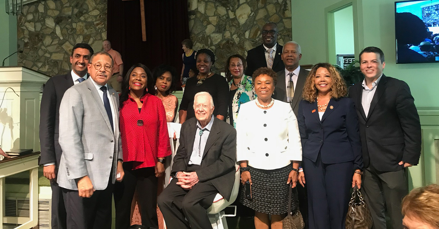 Congressperson Barbara Lee invited her fellow members of Congress and their key staff to visit Jimmy Carter’s Sunday School lessons.