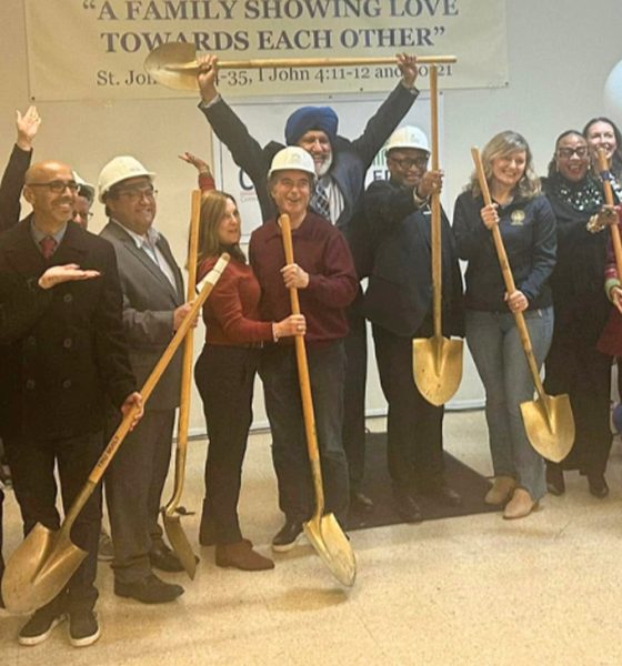 The groundbreaking ceremony was held indoors due to the rain. Photo courtesy of the City of Richmond.