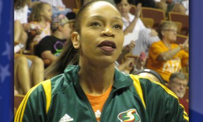 Tina Thompson at 2013 WNBA All-Star game at Mohegan Sun. 27 July 2013. Photo: Danny Karwaski/Wikimedia Commons.