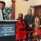 Oakland Mayor Kevin Jenkins speaks as councilmembers Carroll Fife, Noel Gallo, Assistant City Administrator Latonda Simmons and Oakland Public Works Director Josh Rowan look on. Photo courtesy the City of Oakland.