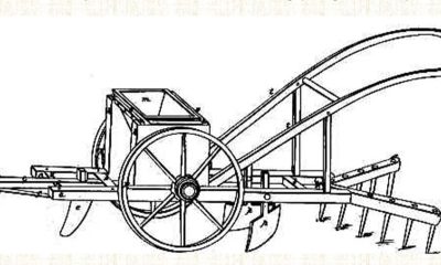 A sketch of one of Henry Blair’s inventions, the seed planter. Image courtesy United States Patent and Trademark Office.