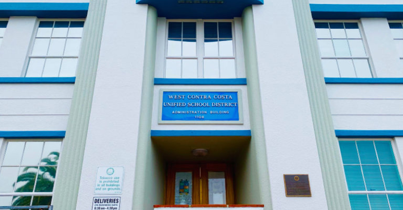 West Contra Costa Unified School District headquarters. Photo by Kathy Chouteau of the Richmond Standard.