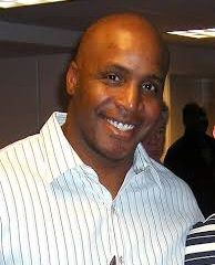 Barry Bonds, a former leftfielder for the San Francisco Giants, and Jerry Rice, former wide receiver for the San Francisco 49ers, are coaches for the celebrity game next Friday. Wikipedia photos.