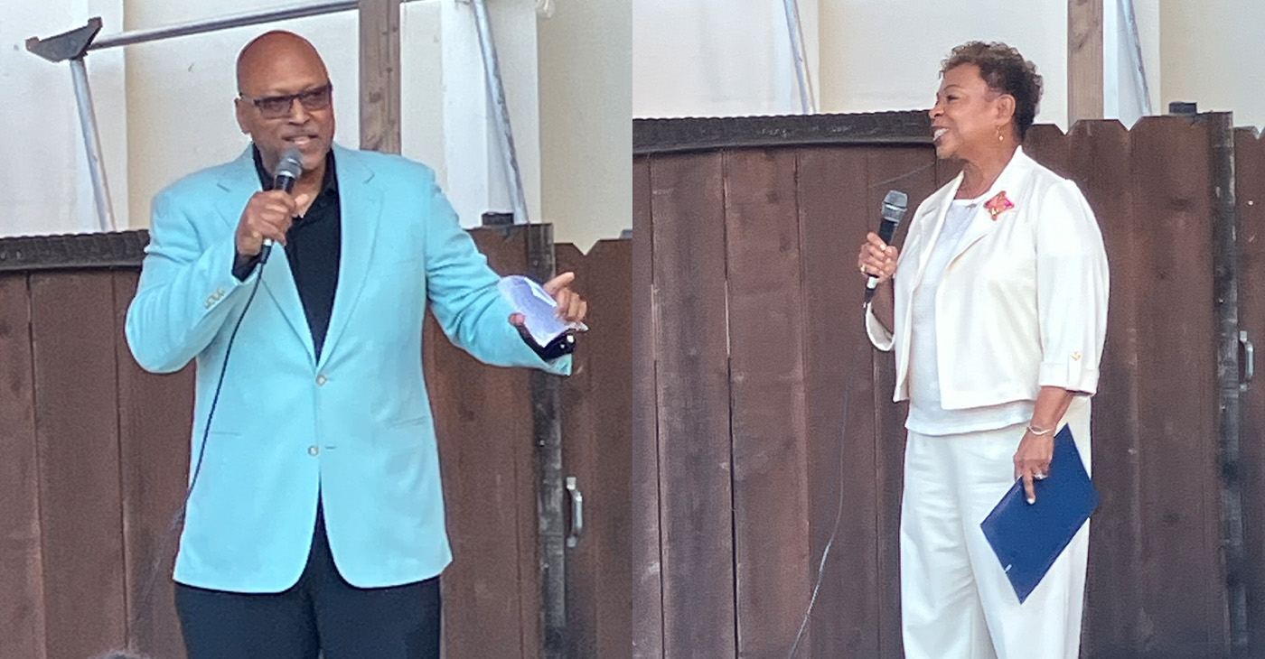 Derrick Muhammad of the International Longshore Workers Union (ILWU), celebrates his historic appointment to the Oakland Port Commission at D. Monaghans on the Hill in Oakland. Photo courtesy of Kitty Kelly Epstein. Mayor Barbara Lee appoints Derrick Muhammad of the International Longshore Workers Union (ILWU), to the Oakland Port Commission at D. Monaghans on the Hill in Oakland. Photo courtesy of Kitty Kelly Epstein.
