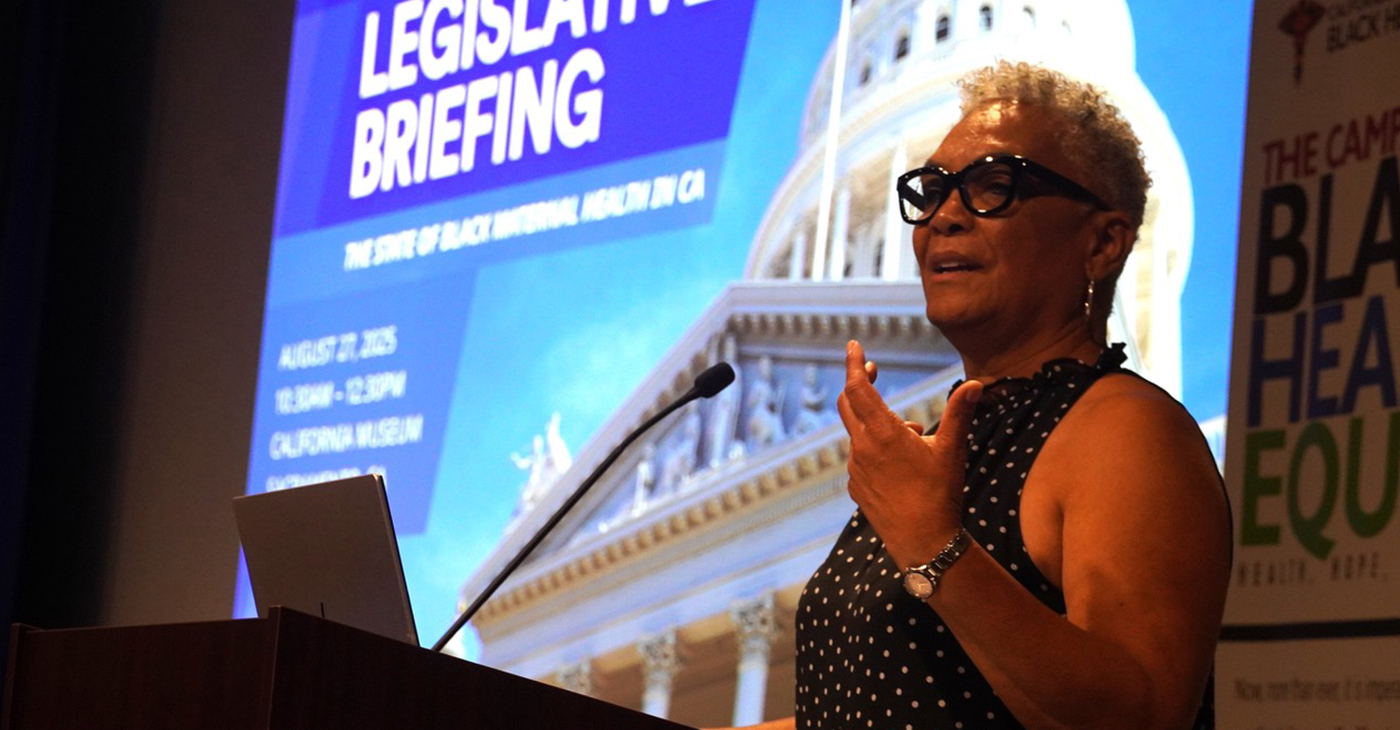 CBHN Executive Director Rhonda Smith convened a panel of experts—including health policy advocates, public health directors, researchers, and birth workers—for the organization’s legislative briefing on the state of Black maternal health. Sacramento, CA, Aug. 27, 2025. CBM photo by Antonio Ray Harvey.