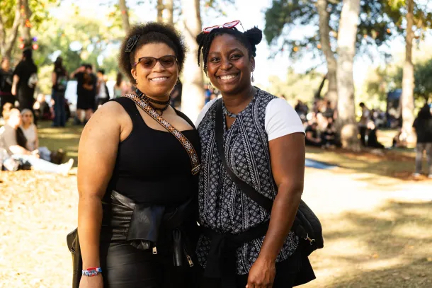 Ruby, left, and Vianca at Aftershock music festival in Discovery Park, Oct. 4, 2025. Louis Bryant III, OBSERVER