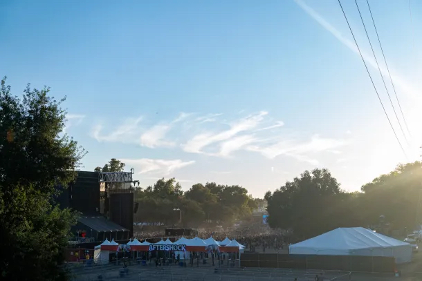 From left, Terence, Debreah, Gabriel, Madison, and Tez at Aftershock music festival in Discovery Park, Oct. 4, 2025. Louis Bryant III, OBSERVER