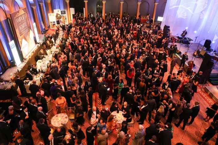 Attendees gather at the pre-reception for the DC Chamber of Commerce 2025 Awards and Gala on Nov. 6 at the National Building Museum. (Shevry Lassiter/The Washington Informer)